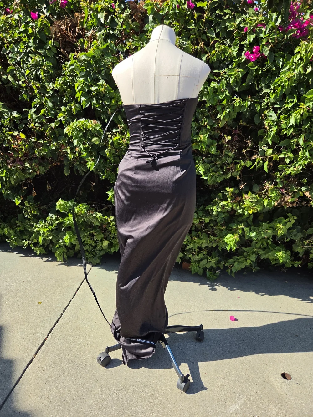 Baby Boo Vessa Maxi Dress Women's Medium 6 Black Satin Strapless Corset NWT